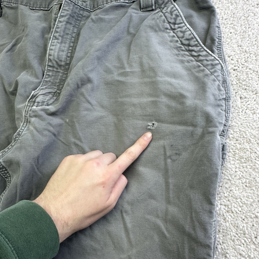 Carhartt Canvas Work Cargo Pants Mens Grey 40x30 B151-FAT Utility - Picture 8 of 12